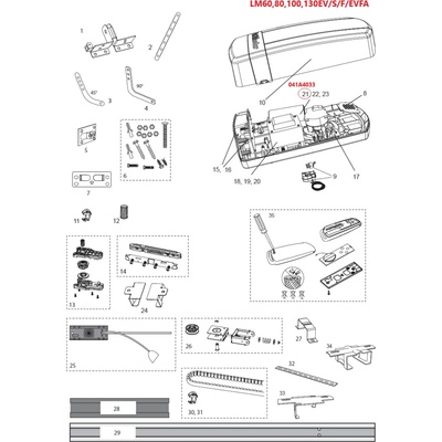 041A4033 motor 24V DC, LM60EV/F/S