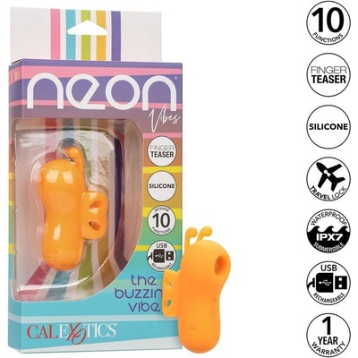 Calexotics Neon Vibes The Buzzing Vibe Finger Stimulator 10 Vibrations