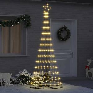 vidaXL LED Коледна Елха Топло бяло 250 cm Метал (42018783)