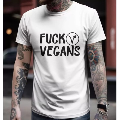 Bullshirt.sk pánske tričko Fuck Vegans biele