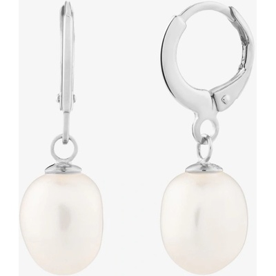 Preciosa Stříbrné náušnice Pearl Heart s říční perlou 5357 01