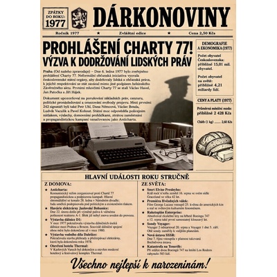 aDarčeky Dárkonoviny 1977 – retro noviny z roku narození