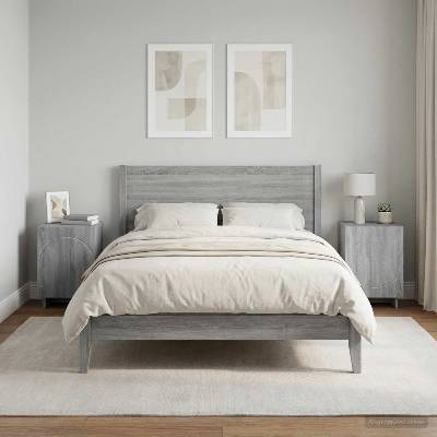 vidaXL Нощен шкаф 2 pcs Сив Сонома 33, 5 x 34, 5 x 50 см (8011418)