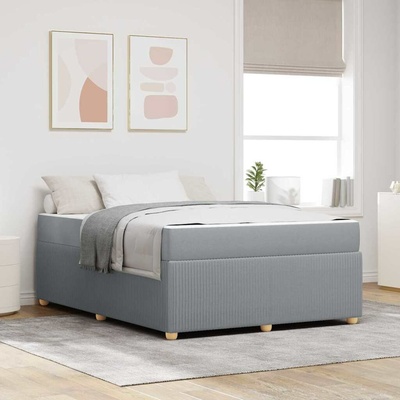 zahrada-XL 3398405 Rám postele s matrací s matrací Světle šedá textil