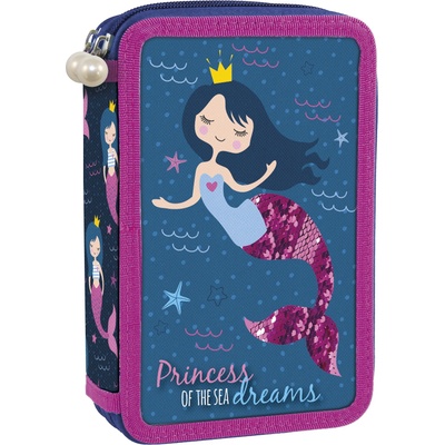 DERFORM Ученически несесер Derform - Mermaid, с 2 ципа (68210)