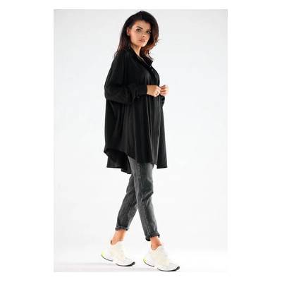 Dámská oversized dlouhá košile A528 Černá