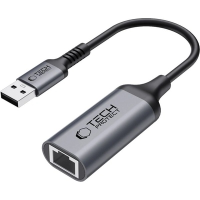 Преходник USB-A 3.0 към RJ45 1000 MBPS от Tech Protect Ultraboost - Черен (5906302321841)