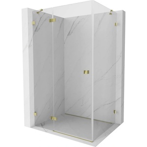 Mexen Lunar лява отваряема душ кабина 75 x 80 см, прозрачна, златна - 834-075-080-50-00-L (834-075-080-50-00-L)