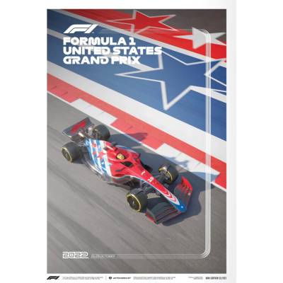 Umělecký tisk Formula 1® - Aramco United States Grand Prix - 2022, Automobilist, 21 × 30 cm