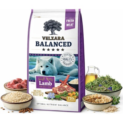 Velxara Balanced FM Dog Adult Monoprotein Lamb & Rice 12 kg