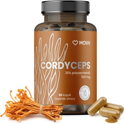 MOVit Cordyceps 30% polysacharidů 500mg 90 kapsúl