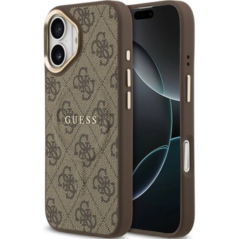 GUESS Калъф Guess - 4G Gold Frame, iPhone 17, MagSafe, кафяв (3666339519193)