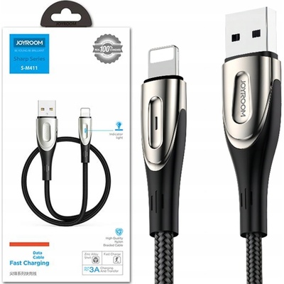 Joyroom S-M411 na rýchle nabíjanie série Sharp USB-A - Lightning 3A, 3m, černý