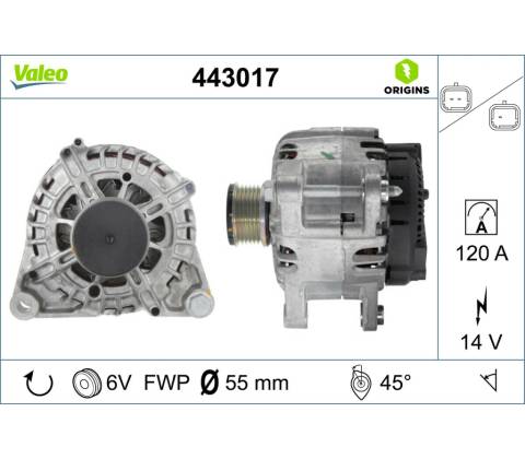 Alternátor VALEO 443017