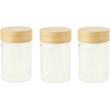Pebbly PKV-030 Set 3 ks skleněných kulatých dóz