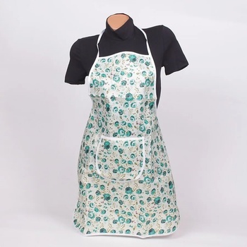 Image 1 of Готварска престилка във ванилов цвят със зелени рози