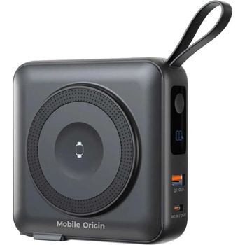 Mobile Origin PowerBank 10000mAh зарядно устройство за пътуване Lightning/USB-C черно (PBT-03L-BLK)