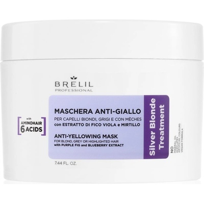 Brelil Anti-yellowing Mask маска против жълти оттенъци за руса и сива коса 220ml