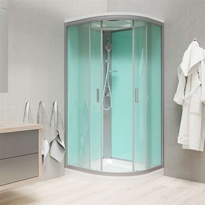 Mereo , Sprchový box, čtvrtkruh, 100 cm, R550, profily satin, sklo Point, se stříškou, litá vanička CK35162MS – Zboží Dáma