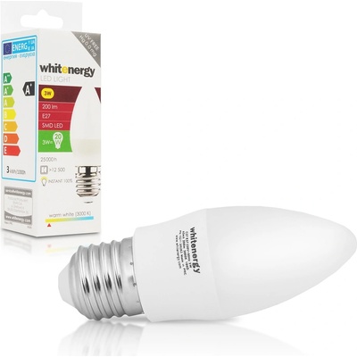 Whitenergy LED žiarovka 7xSMD2835 C37 E27 3W 230V teplá biela mlieko