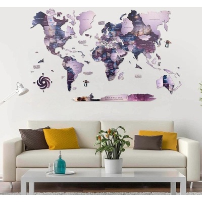 Enjoy the Wood 3D nástěnná dřevěná mapa World Map Sirius Prime XL