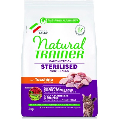 Trainer Natural Sterilised s morčacím 3 kg