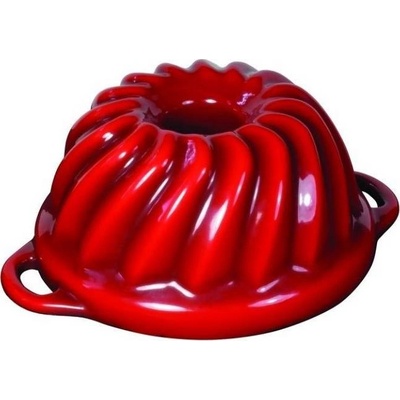 Český smalt Gourmetina Litinová smaltovaná pečicí forma bábovka Sofie - Stínově červená 22x10 cm