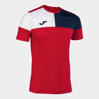 Joma Crew V krátký rukáv červená/tm.modrá/bílá