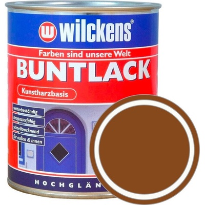 WILCKENS Syntetická vrchní barva v lesku BUNTLACK HOCHGLAENZEND 750 ml RAL 8003 - antuková hnědá