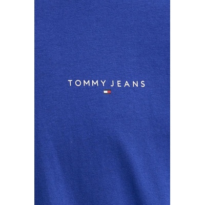 Памучна тениска Tommy Jeans в синьо с принт DM0DM18555 (DM0DM18555)