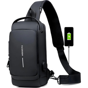 HARAHU Чанта за рамо с usb зареждане против кражба - Черна kp25259
