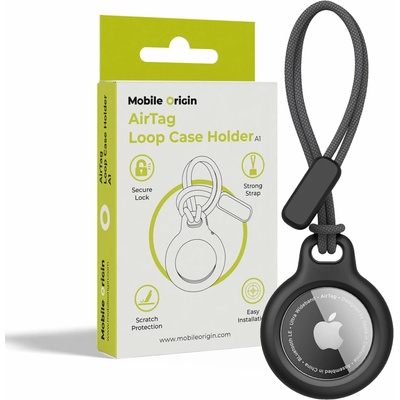 Mobile Origin Airtag Loop Case Holder A1 Black (MO-ALCH-BLK-A1)