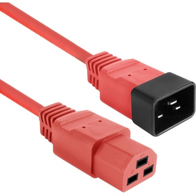 ACT Powercord C20 male - C21 famale 2m Red AK5362 (AK5362)