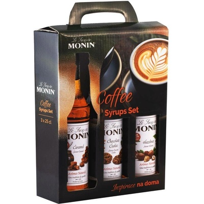 Monin Le Sirop Coffee karamel sušenka s čokoládou lískový oříšek 3 x 250 ml