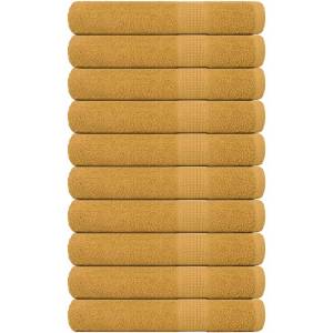 vidaXL Кърпи за сауна FROGN 10 бр. Златни 80x200 см 360 г/м2 (136817)