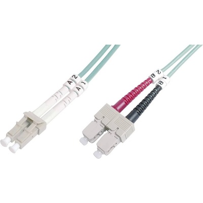 Digitus DK-2532-03/3 optické vlákno LWL prepojovací, 1x zástrčka LC - 1x zástrčka SC, 50/125 µ Multimode OM3, 3m