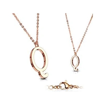 Šperky4U Zlacený ocelový řetízek s přívěškem iniciála OPD0231-Q