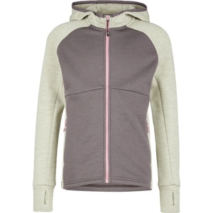 Stoic Детско вълнено яке Stoic Kid's MerinoFleece240 StorforsSt. Zip Hoody Merino hoodie - Stone Grey Melange / Dark Purple - размер 104 (EU) (703-6423-0511)