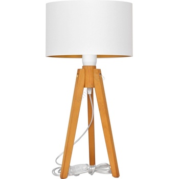 Image 1 of Helam Настолна лампа ALBA 1xE27/15W/230V бял/златист/дъб (HE1485)