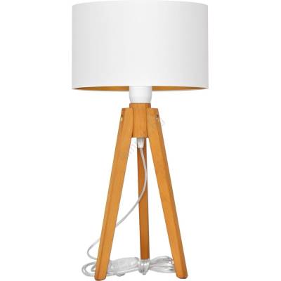 Helam Настолна лампа ALBA 1xE27/15W/230V бял/златист/дъб (HE1485)