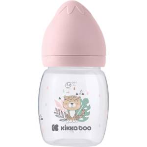 KikkaBoo Бебешко шише с широко гърло KikkaBoo Clouds - Savanna, 180 ml, Pink (31302020095) - ozone