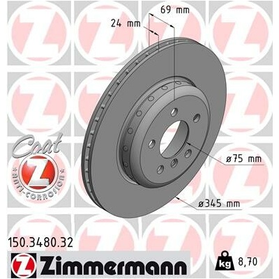 Brzdový kotúč ZIMMERMANN 150.3480.32 (150348032)