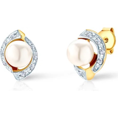 SAVICKI обеци: злато. цирконий. перли