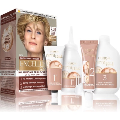 L'Oréal Excellence Universal Nudes перманентната боя за коса цвят 7.31 Natural Caramel Blonde