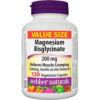 Webber Naturals Magnesium Bisglycinate / Магнезий (бисглицинат), 200 mg, 120 капсули (3694 WN)