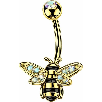 MARRE Zlacený piercing do pupíku včelka WP0133-GD