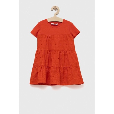 Desigual Детска рокля Desigual в оранжево среднодълъг модел разкроен модел (23SGVW06)