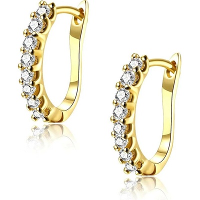 Elanis Jewel Dámské pozlacené náušnice La Diamantina Amanda Gold se zirkony EJ00544