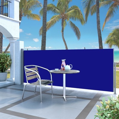 vidaXL Zatahovací boční markýza 140 x 300 cm modrá