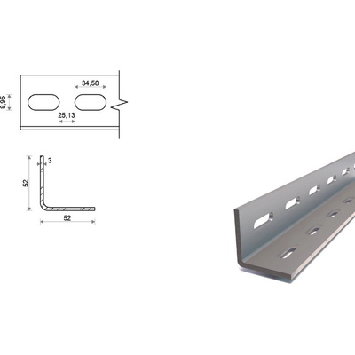 Děrovaný L profil 52x52x3 – Hledejceny.cz